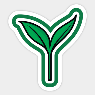 Seedling Green Plant Sticker vector illustration. Nature object icon concept. Green tree growth eco concept sticker vector design. Seeds sprout in ground. Sticker